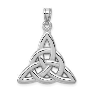 14k White Gold Polished 2D Trinity Pendant, 22mm (7/8 inch)